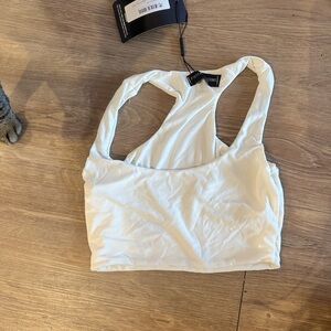 PrettyLittleThing White Racerback Bra Top